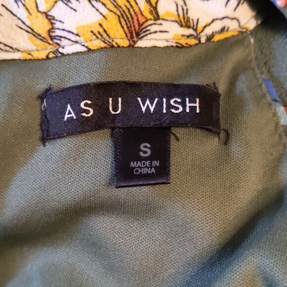 As U Wish Sleeveless Keyhole Floral Mini Dress Size Small - Picture 8 of 10